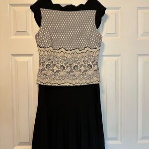 Elegant Black and White Lace Skirt